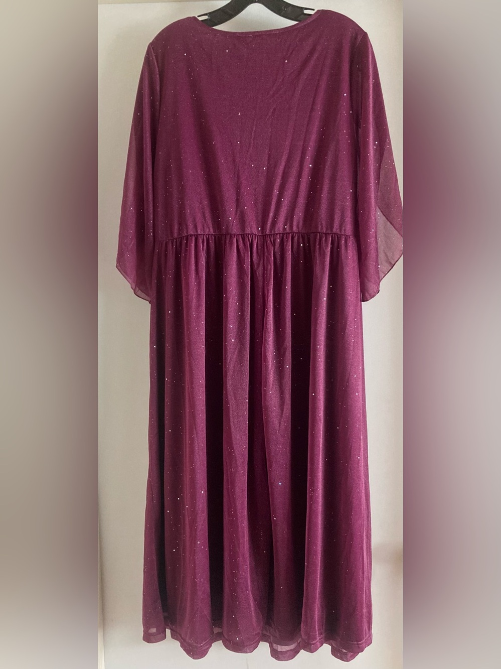 Bloomchic Formal Wine Color Midi Dress Fully Lined. - Picture 3 of 7